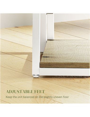 HOMCOM Five-Tier Corner Shelf - White/Wood-Effect