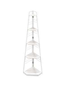 HOMCOM Five-Tier Corner Shelf - White