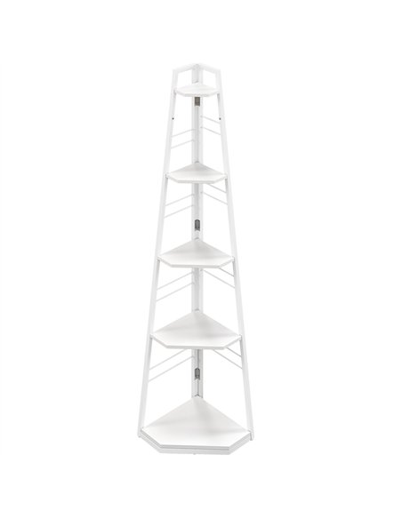 HOMCOM Five-Tier Corner Shelf - White - pic 161121 | FastDaddyshop