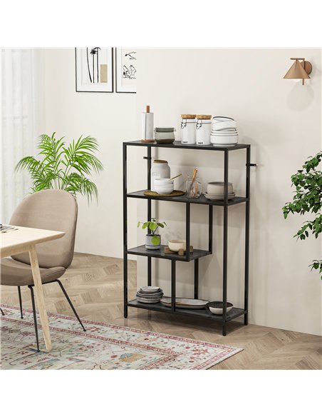 HOMCOM 4-Tier Bookshelf with Open Shelves - Charcoal Grey - pic 161153 | FastDaddyshop