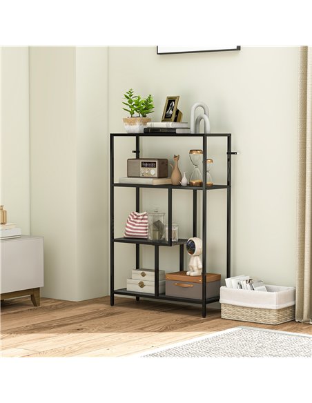 HOMCOM 4-Tier Bookshelf with Open Shelves - Charcoal Grey - pic 161154 | FastDaddyshop