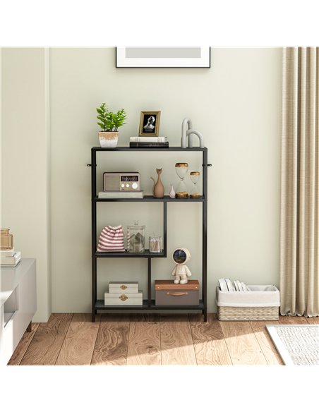 HOMCOM 4-Tier Bookshelf with Open Shelves - Charcoal Grey - pic 161155 | FastDaddyshop