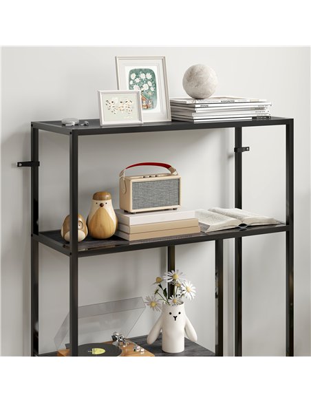 HOMCOM 4-Tier Bookshelf with Open Shelves - Charcoal Grey - pic 161156 | FastDaddyshop