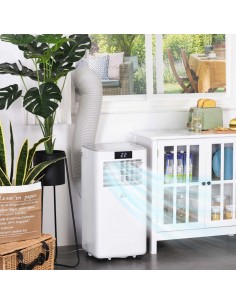 Homcom Mobile Air Conditioner with Fan, Timer, Remote, LED, Auto Shut-Down 900W, White 2
