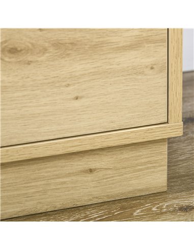 HOMCOM Chest of Four Rattan Weave Panel Drawers - Wood-Effect