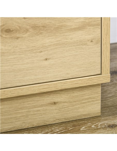 HOMCOM Chest of Four Rattan Weave Panel Drawers - Wood-Effect - pic 161174 | FastDaddyshop