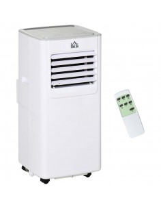 Homcom Mobile Air Conditioner with Timer, Remote, LED Display, 792W, White