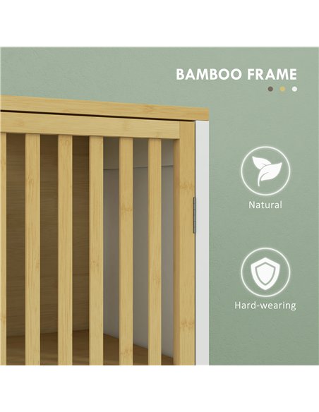 HOMCOM Bamboo-Blend Retro Cut-Out Under Sink Cabinet - pic 161198 | FastDaddyshop