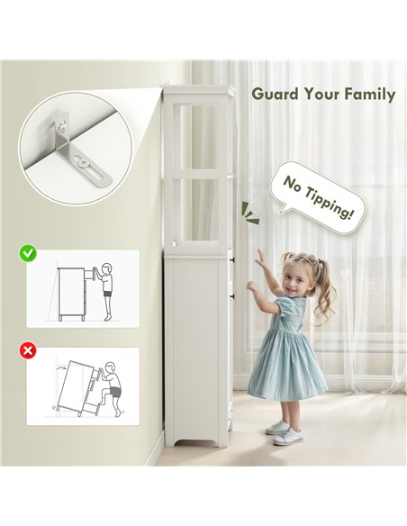 HOMCOM Tall Bathroom Cabinet with Tilt-Out Laundry Basket - White - pic 161207 | FastDaddyshop