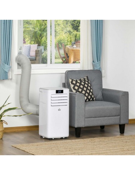 Homcom 7000 BTU Mobile Air Conditioner with Timer, Remote, LED Display, 792W, White - pic 16121 | FastDaddyshop