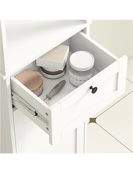 HOMCOM Tall Bathroom Cabinet with Tilt-Out Laundry Basket - White - pic 161210 | FastDaddyshop
