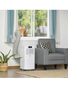 Homcom 7000 BTU Mobile Air Conditioner with Timer, Remote Controller, LED Display, 792W, White 2