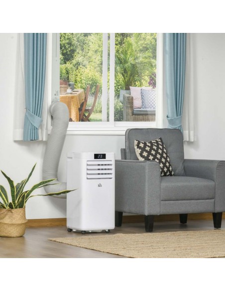 Homcom 7000 BTU Mobile Air Conditioner with Timer, Remote Controller, LED Display, 792W, White - pic 16122 | FastDaddyshop
