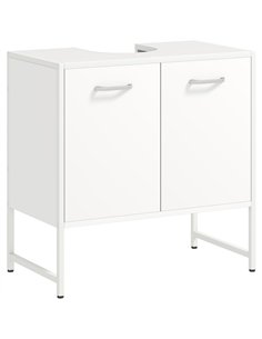 HOMCOM Bathroom Vanity Unit, Under Sink Storage Cabinet with Soft-Close Doors for Basin without or with Pedestal, White