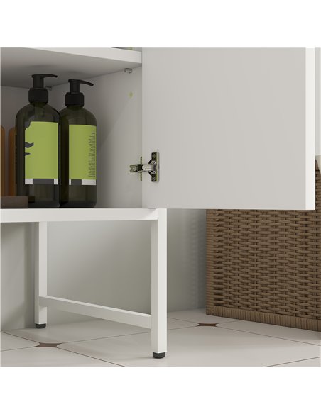 HOMCOM Bathroom Vanity Unit, Under Sink Storage Cabinet with Soft-Close Doors for Basin without or with Pedestal, White - pic 161237 | FastDaddyshop