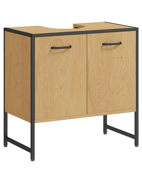 HOMCOM Bathroom Vanity Unit, Under Sink Storage Cabinet with Soft-Close Doors for Basin without or with Pedestal, Natural - pic 161238 | FastDaddyshop