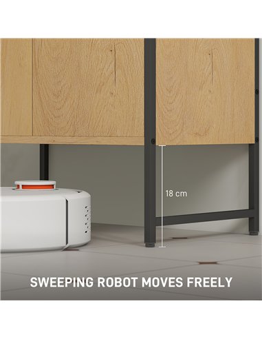 HOMCOM Bathroom Vanity Unit, Under Sink Storage Cabinet with Soft-Close Doors for Basin without or with Pedestal, Natural