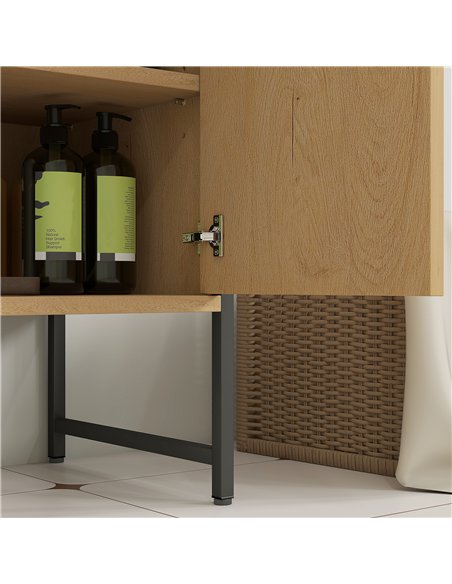 HOMCOM Bathroom Vanity Unit, Under Sink Storage Cabinet with Soft-Close Doors for Basin without or with Pedestal, Natural - pic 161246 | FastDaddyshop