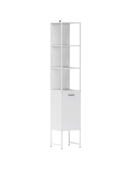 HOMCOM Tall Bathroom Cabinet with Open Shelves and Adjustable Shelf - White - pic 161256 | FastDaddyshop