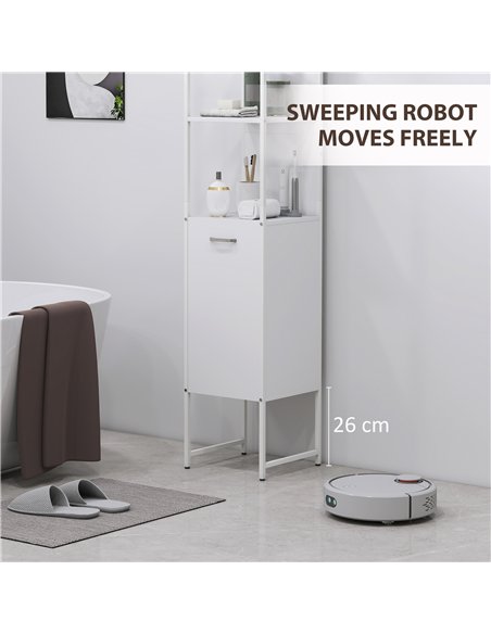HOMCOM Tall Bathroom Cabinet with Open Shelves and Adjustable Shelf - White - pic 161262 | FastDaddyshop
