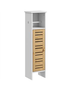 HOMCOM Bathroom Cabinet with Toilet Paper Holder - White