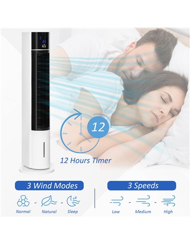 HOMCOM 41" Bladeless Air Cooler, Evaporative Ice Cooling Tower Fan Water Conditioner Humidifier Unit w/ 3 Modes, Remote Control