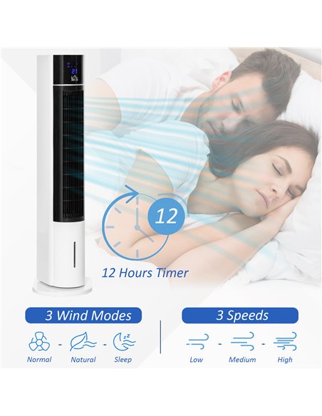 HOMCOM 41" Bladeless Air Cooler, Evaporative Ice Cooling Tower Fan Water Conditioner Humidifier Unit w/ 3 Modes, Remote Control - pic 16127 | FastDaddyshop