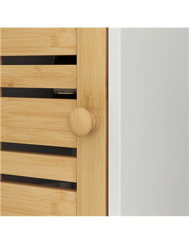 HOMCOM Bathroom Cabinet with Toilet Paper Holder - White