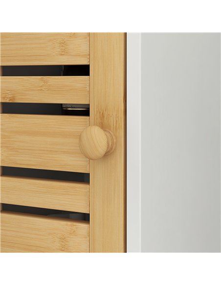 HOMCOM Bathroom Cabinet with Toilet Paper Holder - White - pic 161272 | FastDaddyshop