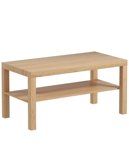 HOMCOM 2-Tier Coffee Table with Storage Shelf, Rectangular Centre Table for Living Room, Home Office, Natural Wood Finish - pic 161283 | FastDaddyshop
