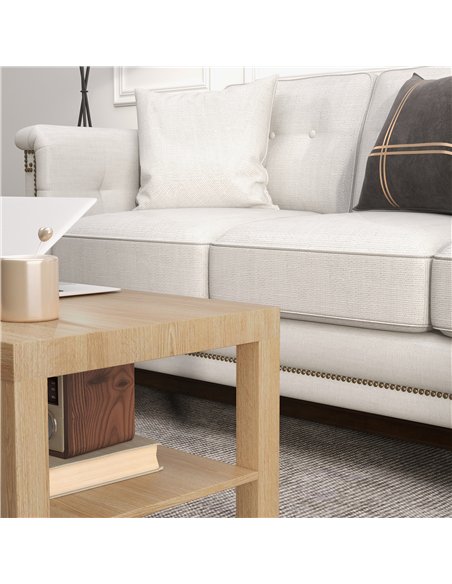 HOMCOM 2-Tier Coffee Table with Storage Shelf, Rectangular Centre Table for Living Room, Home Office, Natural Wood Finish - pic 161290 | FastDaddyshop