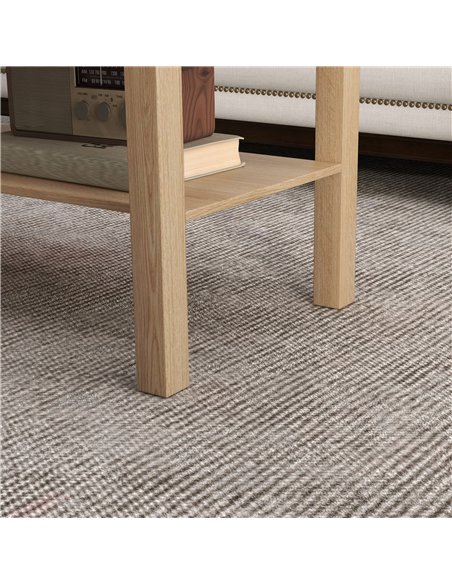 HOMCOM 2-Tier Coffee Table with Storage Shelf, Rectangular Centre Table for Living Room, Home Office, Natural Wood Finish - pic 161291 | FastDaddyshop