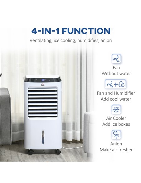 Homcom Portable Air Cooler, Water Conditioner, Humidifier Unit with 3 Speed, Remote, Timer - pic 16134 | FastDaddyshop
