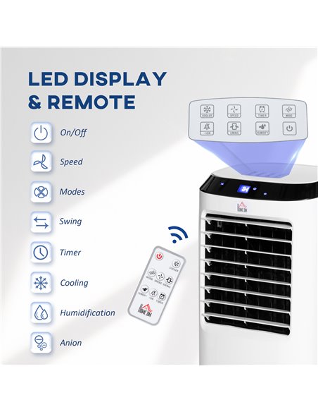 Homcom Portable Air Cooler, Water Conditioner, Humidifier Unit with 3 Speed, Remote, Timer - pic 16136 | FastDaddyshop