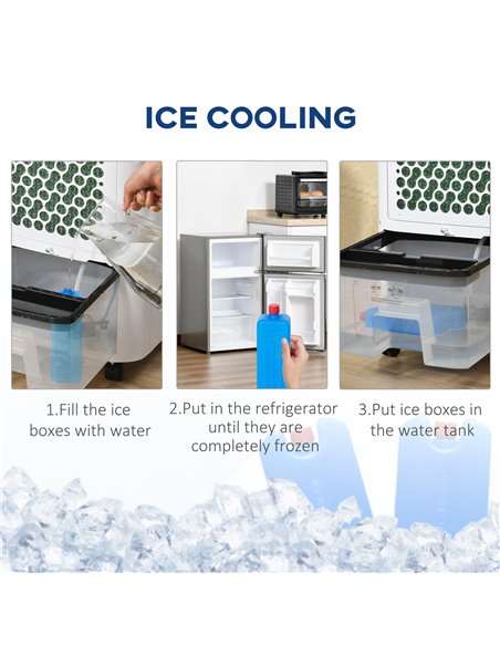 Homcom Portable Air Cooler, Water Conditioner, Humidifier Unit with 3 Speed, Remote, Timer - pic 16137 | FastDaddyshop