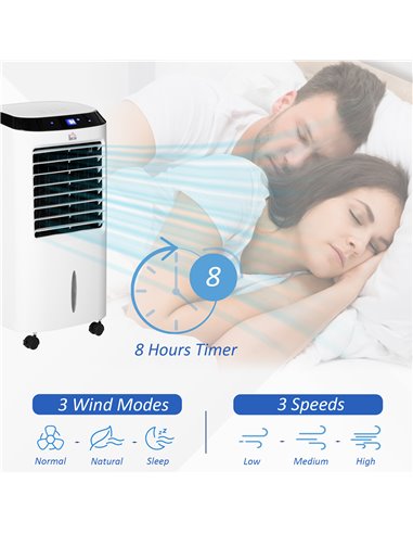 Homcom Portable Air Cooler, Water Conditioner, Humidifier Unit with 3 Speed, Remote, Timer