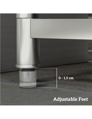 HOMCOM Outdoor Utility Sink, Stainless Steel Free Standing Single Bowl Kitchen Sink with Cold and Hot Water Pipe and Storage She