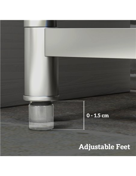 HOMCOM Outdoor Utility Sink, Stainless Steel Free Standing Single Bowl Kitchen Sink with Cold and Hot Water Pipe and Storage She - pic 161407 | FastDaddyshop