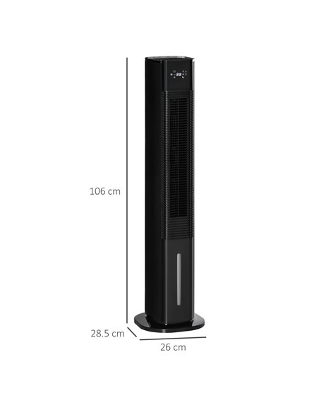 Homcom 42" Portable Air Cooler, Humidifier with 3 Modes, 3 Speed, Remote, Timer, Oscillating, Black - pic 16141 | FastDaddyshop