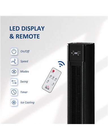 Homcom 42" Portable Air Cooler, Humidifier with 3 Modes, 3 Speed, Remote, Timer, Oscillating, Black