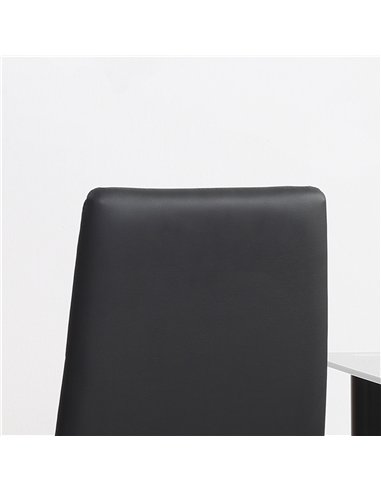 HOMCOM Set of 4 Faux Leather Dining Chairs - Black