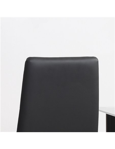 HOMCOM Set of 4 Faux Leather Dining Chairs - Black - pic 161426 | FastDaddyshop