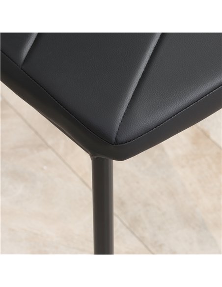 HOMCOM Set of 6 Faux Leather Dining Chairs - Black - pic 161435 | FastDaddyshop