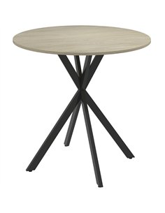 HOMCOM 80cm Industrial Round Dining Table - Oak