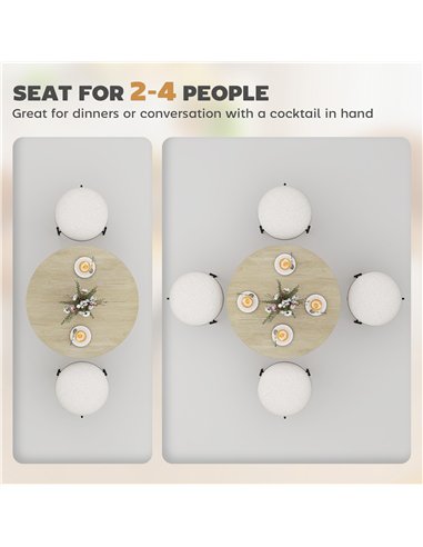 HOMCOM 80cm Industrial Round Dining Table - Oak