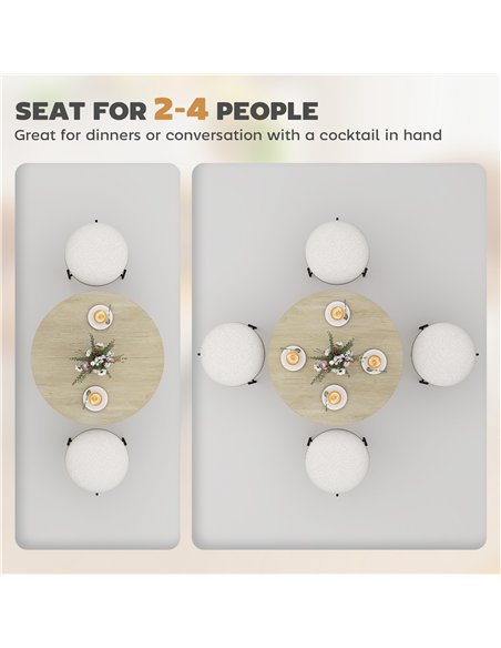 HOMCOM 80cm Industrial Round Dining Table - Oak - pic 161448 | FastDaddyshop