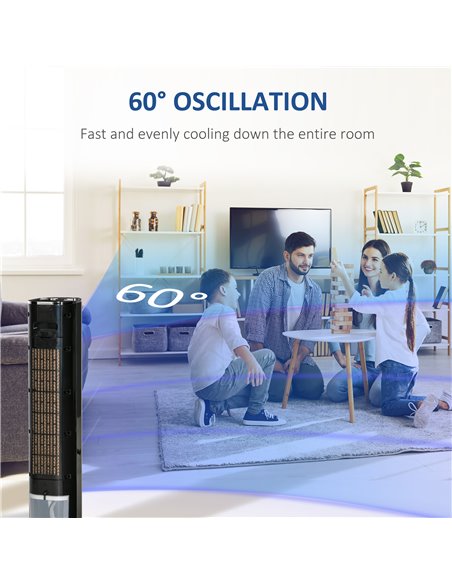 Homcom 42" Portable Air Cooler, Humidifier with 3 Modes, 3 Speed, Remote, Timer, Oscillating, Black - pic 16146 | FastDaddyshop