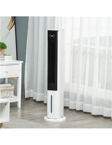 Homcom 42" Portable Air Cooler, Humidifier with 3 Modes, 3 Speed, Remote, Timer, Oscillating, White