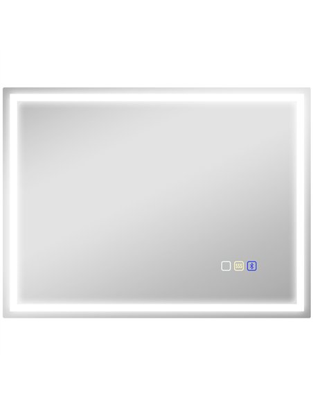 HOMCOM 60 x 80 cm Anti-Fog LED Bathroom Mirror, with Bluetooth - Silver Tone - pic 161481 | FastDaddyshop