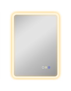 HOMCOM 50 x 70 cm Backlit Illuminated Bathroom Mirror with LED Lights and Bluetooth - Silver Tone